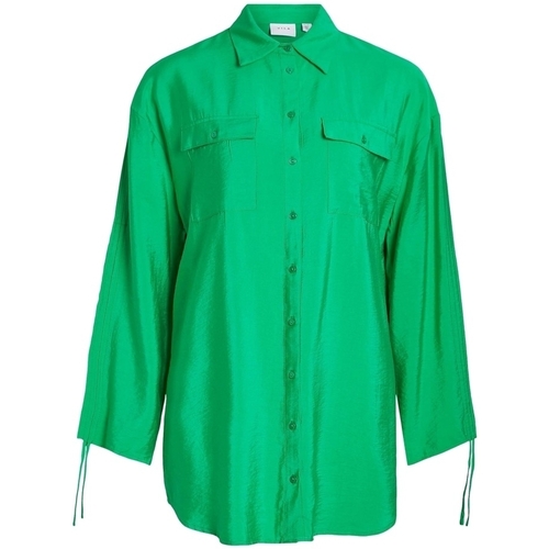 textil Mujer Tops / Blusas Vila Klaria Oversize Shirt L/S - Bright Green Verde