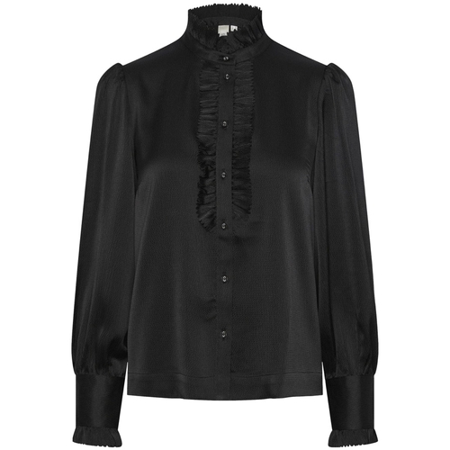 textil Mujer Tops / Blusas Y.a.s YAS Frilla Shirt L/S - Black Negro