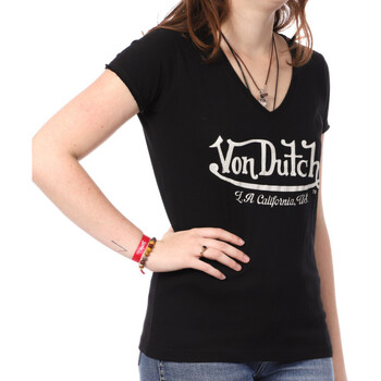 textil Mujer Camisetas manga corta Von Dutch  Negro