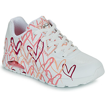 Zapatos Mujer Zapatillas bajas Skechers UNO GOLDCROWN - SPREAD THE LOVE Blanco / Rojo