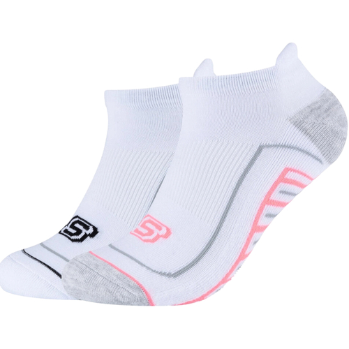 Ropa interior Calcetines de deporte Skechers 2PPK Basic Cushioned Sneaker Socks Blanco