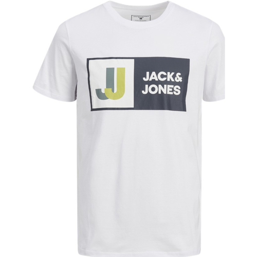 textil Niño Camisetas manga corta Jack & Jones 12216592 JCOLOGAN TEE SS CREW NECK AW22 SN JNR WHITE Blanco