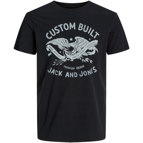 textil Niño Camisetas manga corta Jack & Jones 12237031 JJFONNE TEE SS CREW NECK JNR BLACK Negro