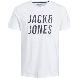 textil Hombre Camisetas manga corta Jack & Jones 12219022 JJXILO TEE SS CREW NECK PLS WHITE Blanco