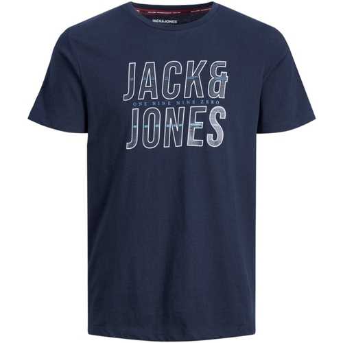 textil Hombre Camisetas manga corta Jack & Jones 12219022 JJXILO TEE SS CREW NECK PLS NAVY BLAZER Azul