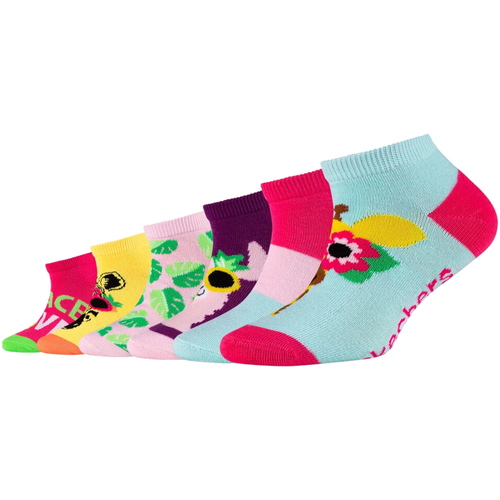 Ropa interior Niña Calcetines de deporte Skechers 6PPK Girls Casual Fancy Sneaker Socks Multicolor