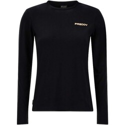 textil Mujer Tops y Camisetas Freddy T-Shirt Manica Lunga Negro