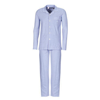 textil Hombre Pijama Polo Ralph Lauren L / S PJ SET-SLEEP-SET Azul / Celeste