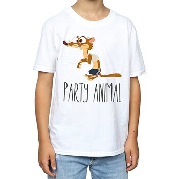 textil Niño Camisetas manga corta Zootropolis Party Animal Blanco