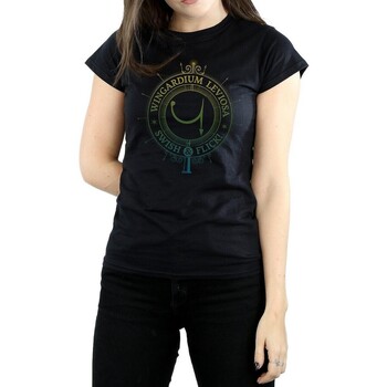 textil Mujer Camisetas manga larga Harry Potter Wingardium Leviosa Negro