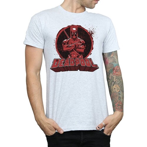 textil Camisetas manga larga Deadpool Arms Crossed Gris