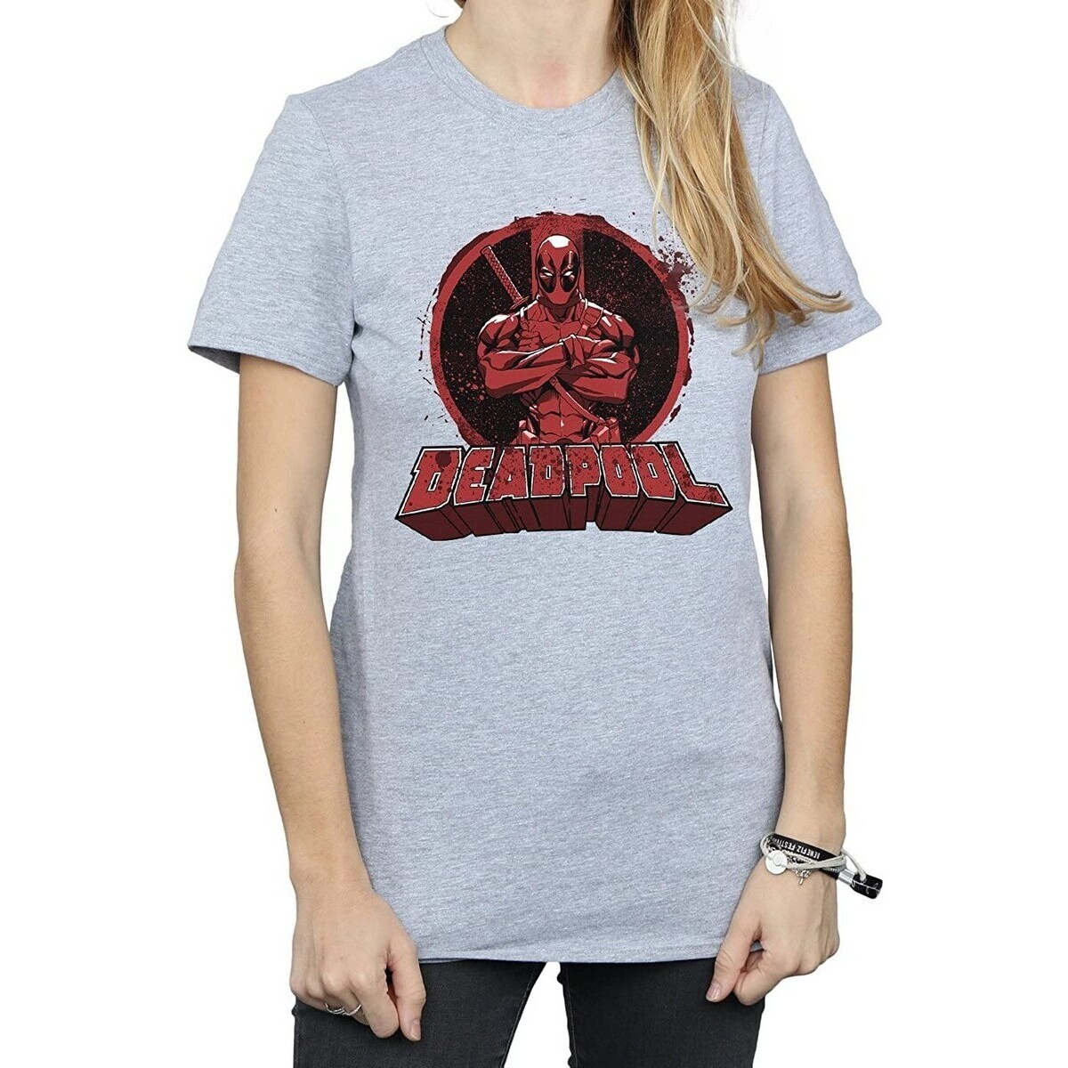textil Mujer Camisetas manga larga Deadpool Arms Crossed Gris