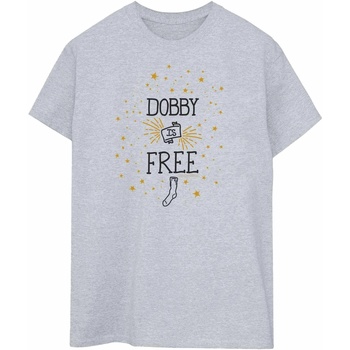 textil Hombre Camisetas manga larga Harry Potter Dobby Is Free Gris