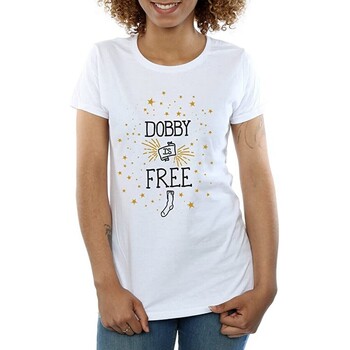 textil Mujer Camisetas manga larga Harry Potter Dobby Is Free Blanco