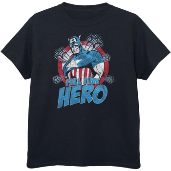 textil Niño Camisetas manga corta Captain America Full Time Hero Negro