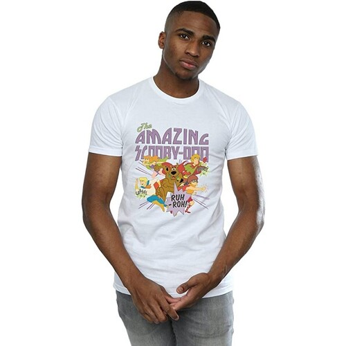 textil Hombre Camisetas manga larga Scooby Doo The Amazing Scooby Blanco