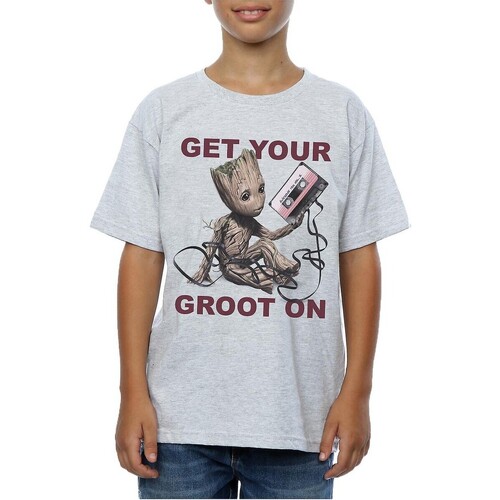 textil Niño Camisetas manga corta Guardians Of The Galaxy Get Your Groot On Gris