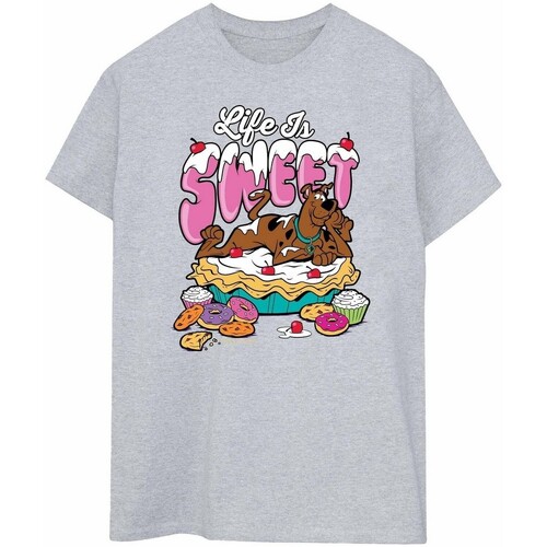 textil Hombre Camisetas manga larga Scooby Doo Life Is Sweet Gris