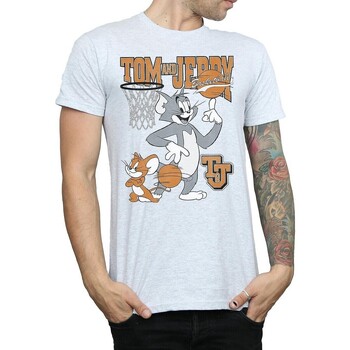 textil Hombre Camisetas manga larga Dessins Animés Spinning Basketball Gris