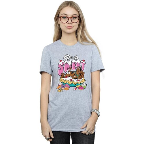 textil Mujer Camisetas manga larga Scooby Doo Life Is Sweet Gris