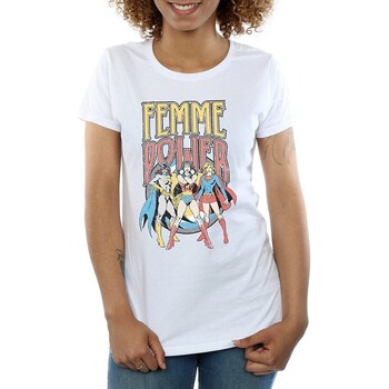 textil Mujer Camisetas manga larga Dc Comics Femme Power Blanco