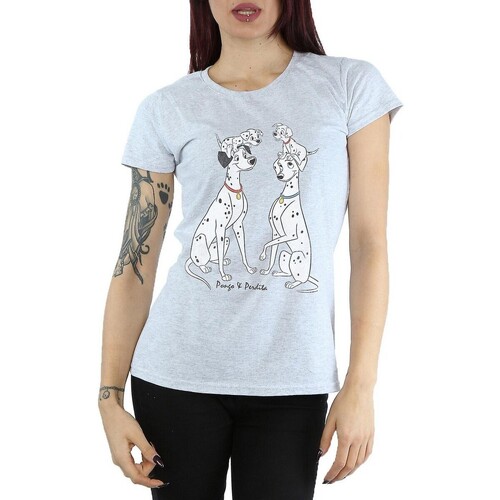 textil Mujer Camisetas manga larga Dessins Animés Pongo And Perdita Gris