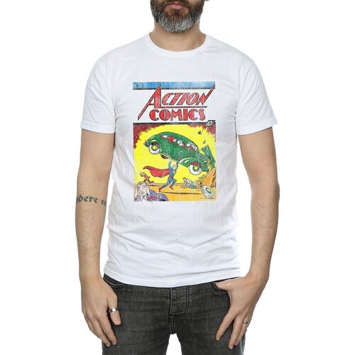 textil Hombre Camisetas manga larga Dessins Animés Action Comics Issue 1 Cover Blanco