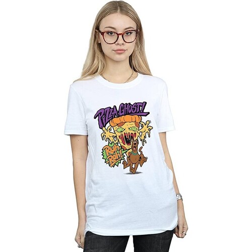textil Mujer Camisetas manga larga Scooby Doo Pizza Ghost Blanco