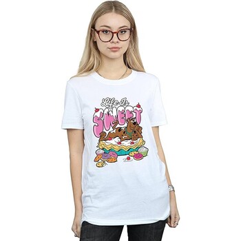 textil Mujer Camisetas manga larga Scooby Doo Life Is Sweet Blanco