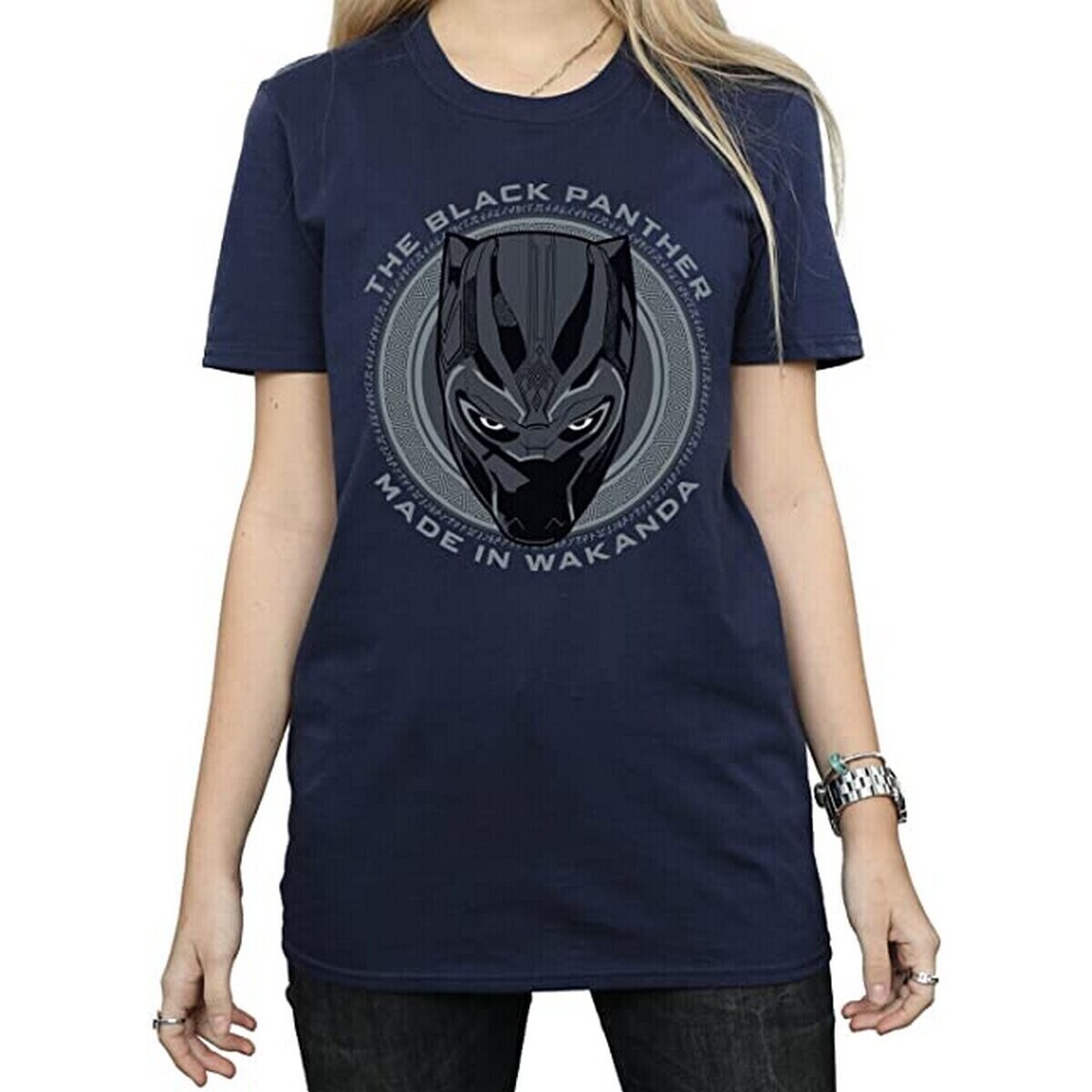 textil Mujer Camisetas manga larga Black Panther Made In Wakanda Azul