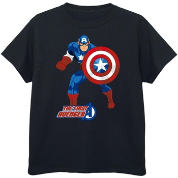 textil Niño Camisetas manga corta Captain America The First Avenger Negro