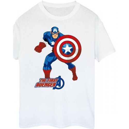 textil Mujer Camisetas manga larga Captain America The First Avenger Rojo