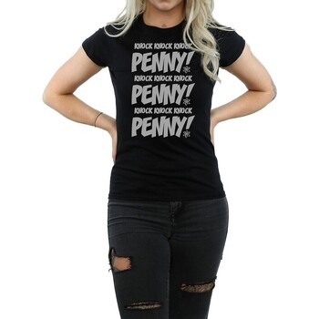 textil Mujer Camisetas manga larga The Big Bang Theory Knock Knock Penny Negro