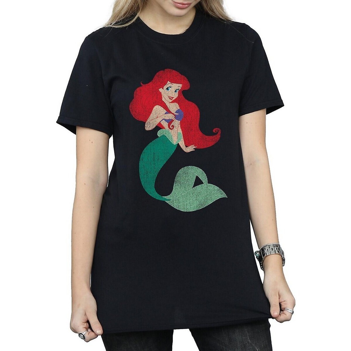 textil Mujer Camisetas manga larga The Little Mermaid BI537 Negro