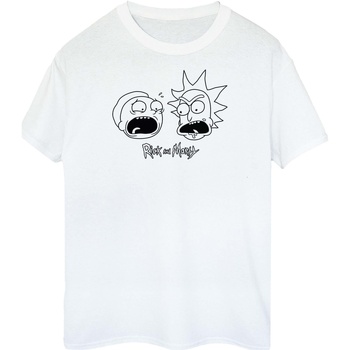textil Hombre Camisetas manga larga Rick And Morty BI629 Blanco