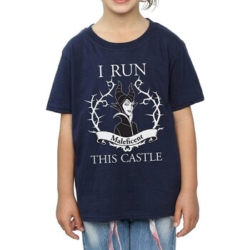 textil Niña Camisetas manga larga Maleficent I Run This Castle Azul