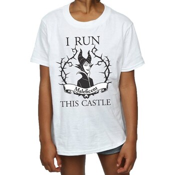 textil Niña Camisetas manga larga Maleficent I Run This Castle Blanco