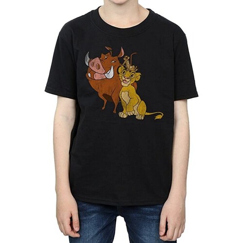 textil Niño Camisetas manga corta The Lion King Simba, Timon And Pumbaa Negro