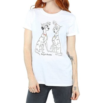 textil Mujer Camisetas manga larga Dessins Animés Pongo And Perdita Blanco