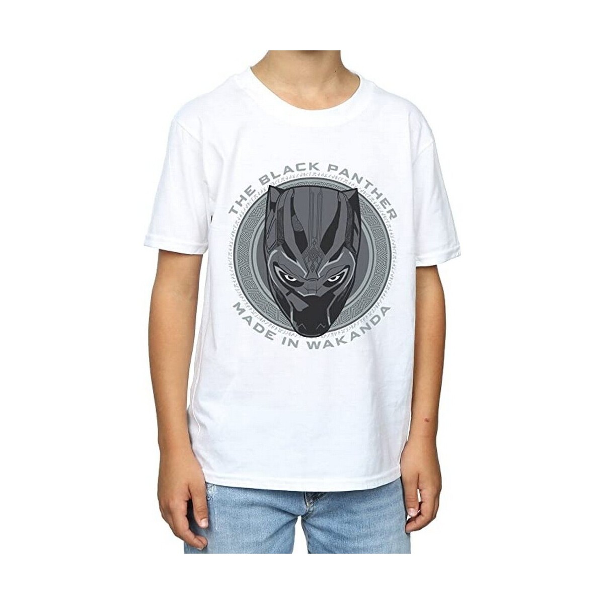 textil Niño Camisetas manga corta Black Panther Made In Wakanda Blanco