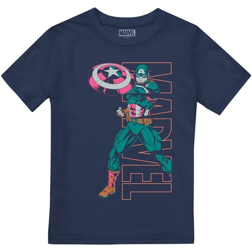 textil Niños Camisetas manga corta Captain America Emerge Azul