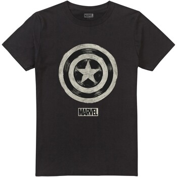 textil Hombre Camisetas manga larga Captain America Ballpoint Negro