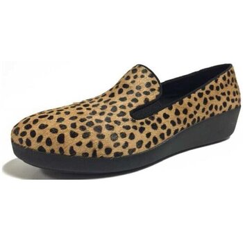 Zapatos Mujer Bailarinas-manoletinas FitFlop F-POP TM SKATE Leopard Negro
