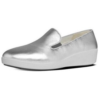 Zapatos Mujer Bailarinas-manoletinas FitFlop F-POP TM Skate silver leather Negro