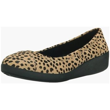 Zapatos Mujer Bailarinas-manoletinas FitFlop F-POP TM BALLERINA INTEREST Cheetah pony Negro