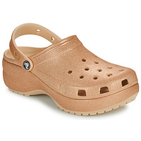 Zapatos Mujer Zuecos (Clogs) Crocs Classic Platform Glitter ClogW Beige