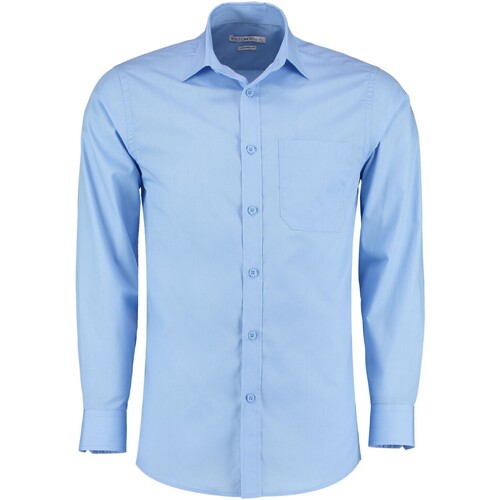 textil Hombre Camisas manga larga Kustom Kit KK142 Azul