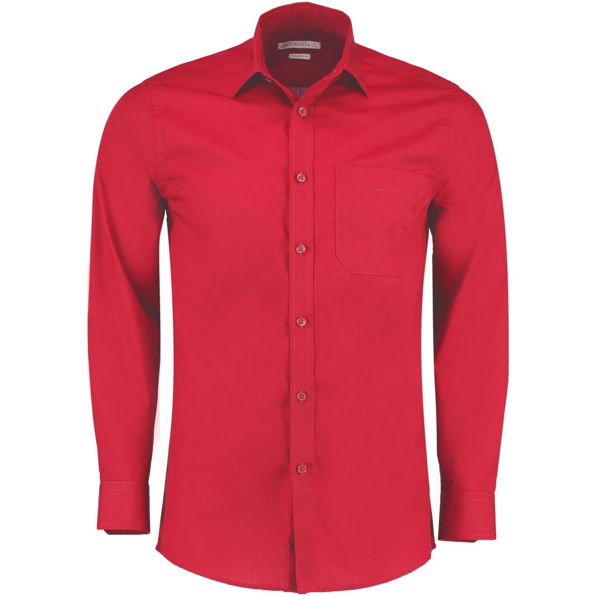 textil Hombre Camisas manga larga Kustom Kit KK142 Rojo