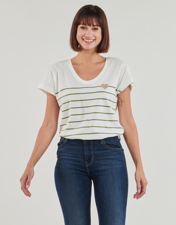 textil Mujer Camisetas manga corta Only ONLEMILY Crudo / Verde
