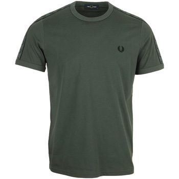 textil Hombre Camisetas manga corta Fred Perry Contrast Tape Ringer T-Shirt Verde